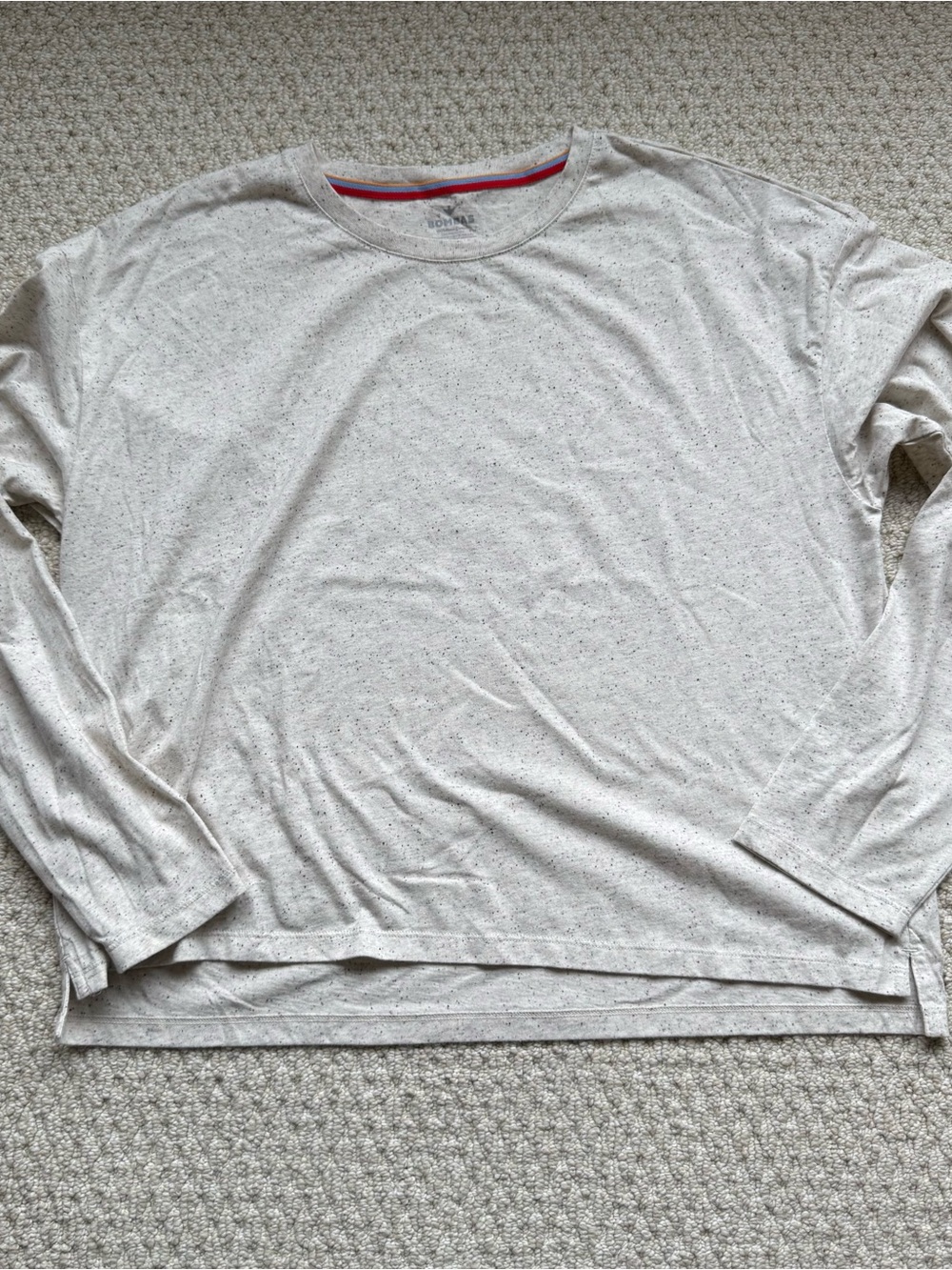 Bombas Long Sleeve Cream T Shirt with Speckles size XL